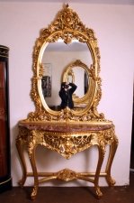 Ornate French Louis XV Giltwood Console Table & Mirror | Ref. no. 02152 | Regent Antiques