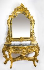 Vintage Louis Revival Carved Giltwood Console Table Mirror 20th C | Ref. no. 02170 | Regent Antiques