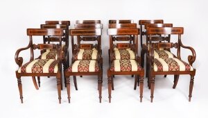 Splendid Bespoke Set of 12 Regency Revival Dining Chairs Armchairs