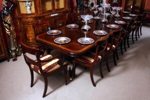 14 ft Three Pillar Mahogany Dining Table and 14 Chairs | Ref. no. 02192 | Regent Antiques