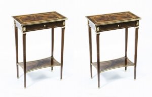 Pair Louis XVI Style Inlaid Walnut Occasional Tables | Ref. no. 02205 | Regent Antiques