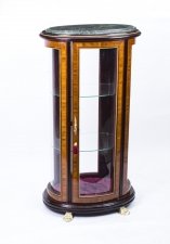 French Oval Glass Mahogany Marble Display Cabinet | Ref. no. 02222 | Regent Antiques