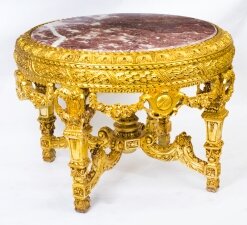 Vintage Circular Carved Louis XV Giltwood & Marble Centre Table | Ref. no. 02241 | Regent Antiques
