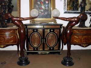 Stunning Pair Art Deco Bronze Nude Lady Lamps | Ref. no. 02247 | Regent Antiques