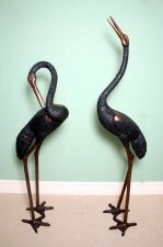 Stunning Large 6 Foot Tall Bronze Crane Sculptures | Ref. no. 02249 | Regent Antiques