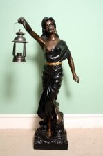 Stunning Bronze Statue of Lady with a Lantern | Ref. no. 02252 | Regent Antiques