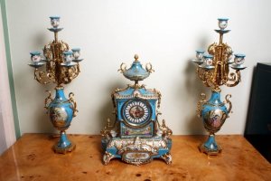 Fantastic French Porcelain Clock & Candelabra Set | Ref. no. 02278 | Regent Antiques