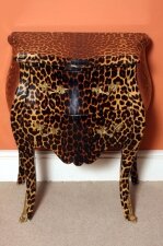 Funky Chic Leopard Pattern Bedside Cabinet Chest | Ref. no. 02289 | Regent Antiques