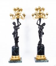 Pair Huge Empire Style Bronze & Gilded Bronze Candelabras | Ref. no. 02430 | Regent Antiques