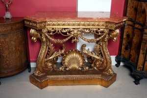 Pair Fantastic Italian Giltwood Console Tables Marble | Ref. no. 02431 | Regent Antiques