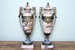Pair of Stunning French  Beige Marble Urns Circa 1880 | Ref. no. 02433 | Regent Antiques