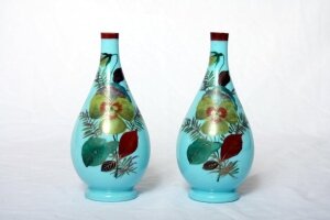 Antique Pair Blue Opaline Glass Vases | Ref. no. 02524 | Regent Antiques