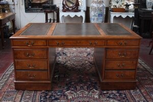 Stunning Victorian Style Large Walnut Partners Desk | Ref. no. 02525 | Regent Antiques
