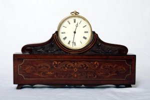 Unusual Antique Edwardian Inlaid Mahogany Mantle Clock | Ref. no. 02548 | Regent Antiques