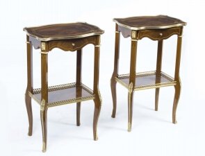 Vintage Pair Walnut Occasional Tables Parquetry and Ormolu 20th C | Ref. no. 02556b | Regent Antiques