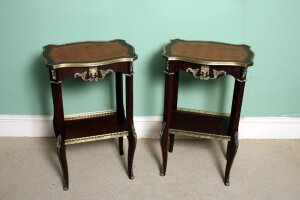 Pair Mahogany Occasional Tables Parquetry and Ormolu | Ref. no. 02561a | Regent Antiques