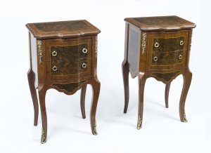 Stunning Pair French Empire Inlaid Burr Walnut Cabinets | Ref. no. 02563a | Regent Antiques