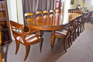 12ft Victorian Marquetry dining table & 12 chairs | Ref. no. 02576b | Regent Antiques