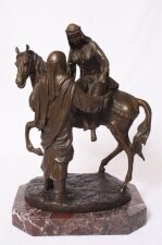 Stunning Bronze Sculpture Man Helping Lady Off Horse | Ref. no. 02621 | Regent Antiques