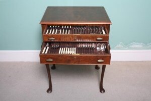 Antique Art Deco Canteen x 8 Silver Plated Cutlery Set | Ref. no. 02636 | Regent Antiques