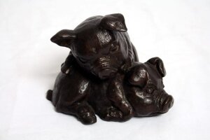 Delightful Bronze Sculpture of Two Cuddly Pigs Playing | Ref. no. 02687 | Regent Antiques