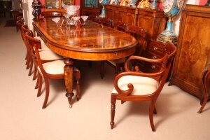 Victorian Burr Walnut Dining Table 10 Regency Chairs | Ref. no. 02819 | Regent Antiques