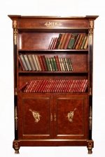 Magnificent Empire Burr Walnut Bookcase Cabinet | Ref. no. 02845 | Regent Antiques