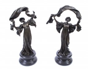 Pair of Art Noveau Bronze Figures of Dancers | Ref. no. 02901 | Regent Antiques