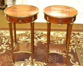 Pair of Sheraton Walnut Satinwood Occasional Tables | Ref. no. 02935 | Regent Antiques