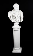 Vintage Marble Bust & Pedestal Roman Statesman Julius Caesar 20th C | Ref. no. 02945b | Regent Antiques