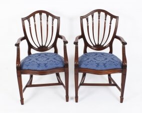 Vintage Pair Hepplewhite Revival Arm Chairs Desk Chairs 20th Century | Ref. no. 02973e | Regent Antiques