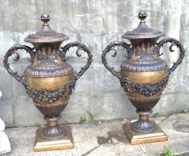 Stunning Pair Large Bronze Vases Urns Garden | Ref. no. 02990 | Regent Antiques