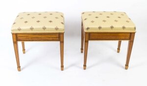 Antique Pair Edwardian Inlaid Satinwood Stools c.1910 | Ref. no. 03027 | Regent Antiques