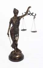 Vintage 4ft Bronze & 34 Lady Justice& 34 Statue 20th C