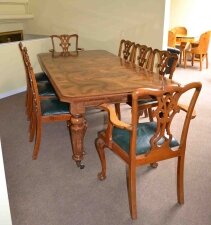 Antique Victorian Burr Walnut Dining Table & 8 Chairs | Ref. no. 03040 | Regent Antiques