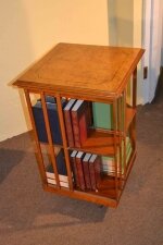Beautiful Burr Elm and Inlaid Revolving Bookcase | Ref. no. 03047 | Regent Antiques