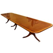 Vintage16 ft Regency Style Dining Table Flame Mahogany Crossbanded | Ref. no. 03131 | Regent Antiques