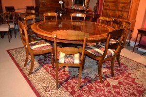 Vintage Dining Table & 8 Chairs 6 ft Round Mahogany | Ref. no. 03137a | Regent Antiques