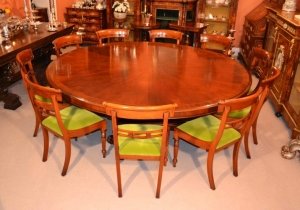 Vintage Dining Table & 10 Chairs 7 ft Round Mahogany | Ref. no. 03143a | Regent Antiques