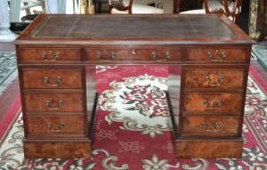 Stunningl  Victorian Style Small Burr Walnut Desk | Ref. no. 03144 | Regent Antiques
