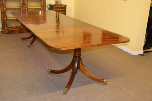 Antique Regency Mahogany Dining Table 10 ft Twin Pillar | Ref. no. 03181 | Regent Antiques