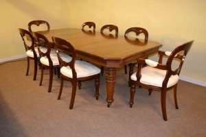 Antique Victorian Walnut Dining Table 8 ft & 8 Chairs | Ref. no. 03241a | Regent Antiques