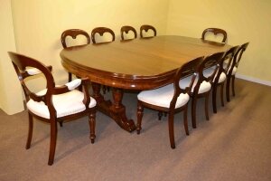 Antique Victorian Dining Table c.1880 10 ft & 10 chairs | Ref. no. 03276a | Regent Antiques