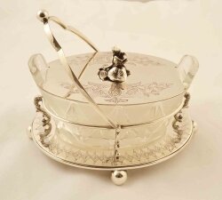 Antique Victorian Silver Plate & Cut Glass Butter Dish | Ref. no. 03307 | Regent Antiques