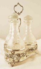 Stunning Set 3 Silver Plated Decanters & Tantalus | Ref. no. 03318 | Regent Antiques