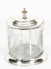 Vintage  Silver Plated & Cut Glass Biscuit Sweet Tea Box 20th C | Ref. no. 03319 | Regent Antiques