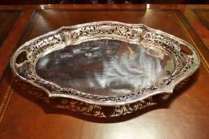 Superb Silver Plated Gallery Tray Pierced Decoration | Ref. no. 03323 | Regent Antiques