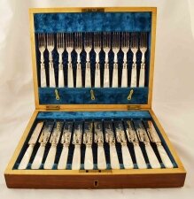 Antique Victorian Boxed Set Fruit Knives & Forks | Ref. no. 03344 | Regent Antiques