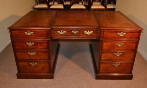 Vintage Large Mahogany Pedestal Partners Desk | Ref. no. 03359 | Regent Antiques