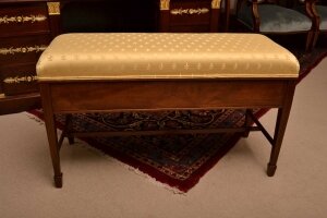 Antique Edwardian Mahogany Inlaid Duet Bench Stool | Ref. no. 03363 | Regent Antiques
